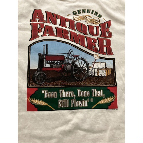 Country Genuine Antique Farmer Shirt Size L Beige Been There Done That USA - Picture 2 of 6